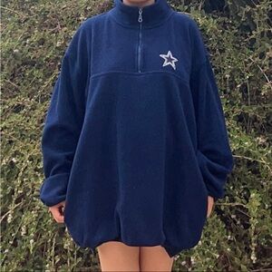 Dallas cowboys Navy Blue Quarter-Zip Pullover with Star Logo